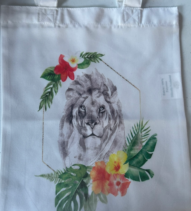 Watercolour lion mini tote bag