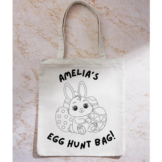 Colour your own Easter hunt bag.