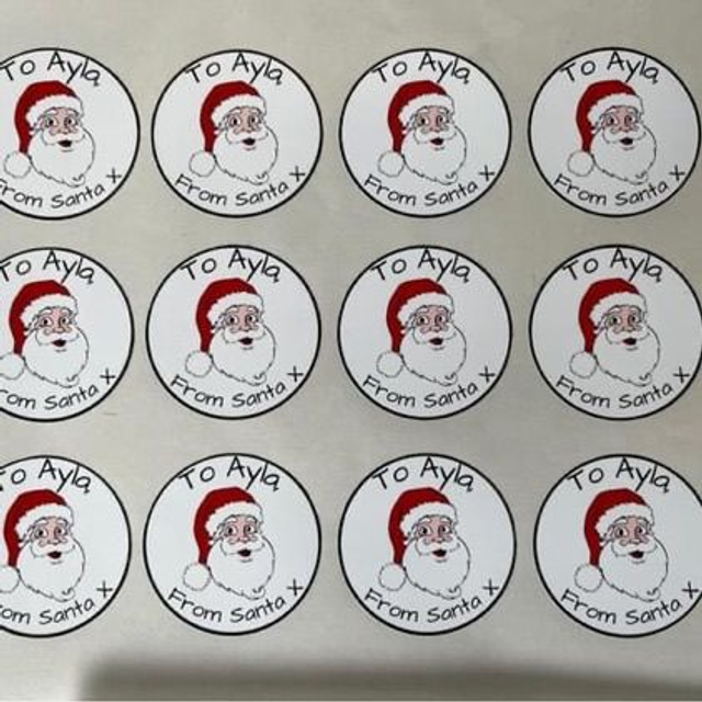 Personalised from Santa gift stickers