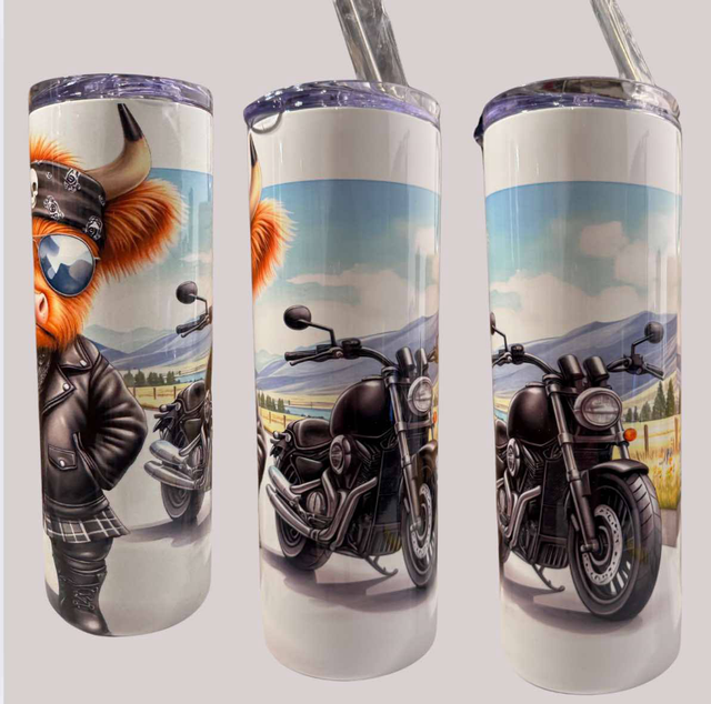 Biker highland cow