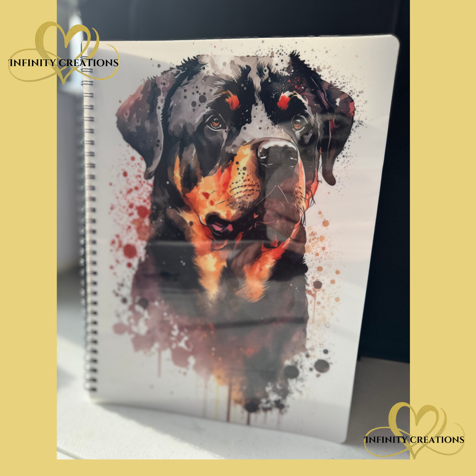 Rottweiler Watercolor Art Notebook