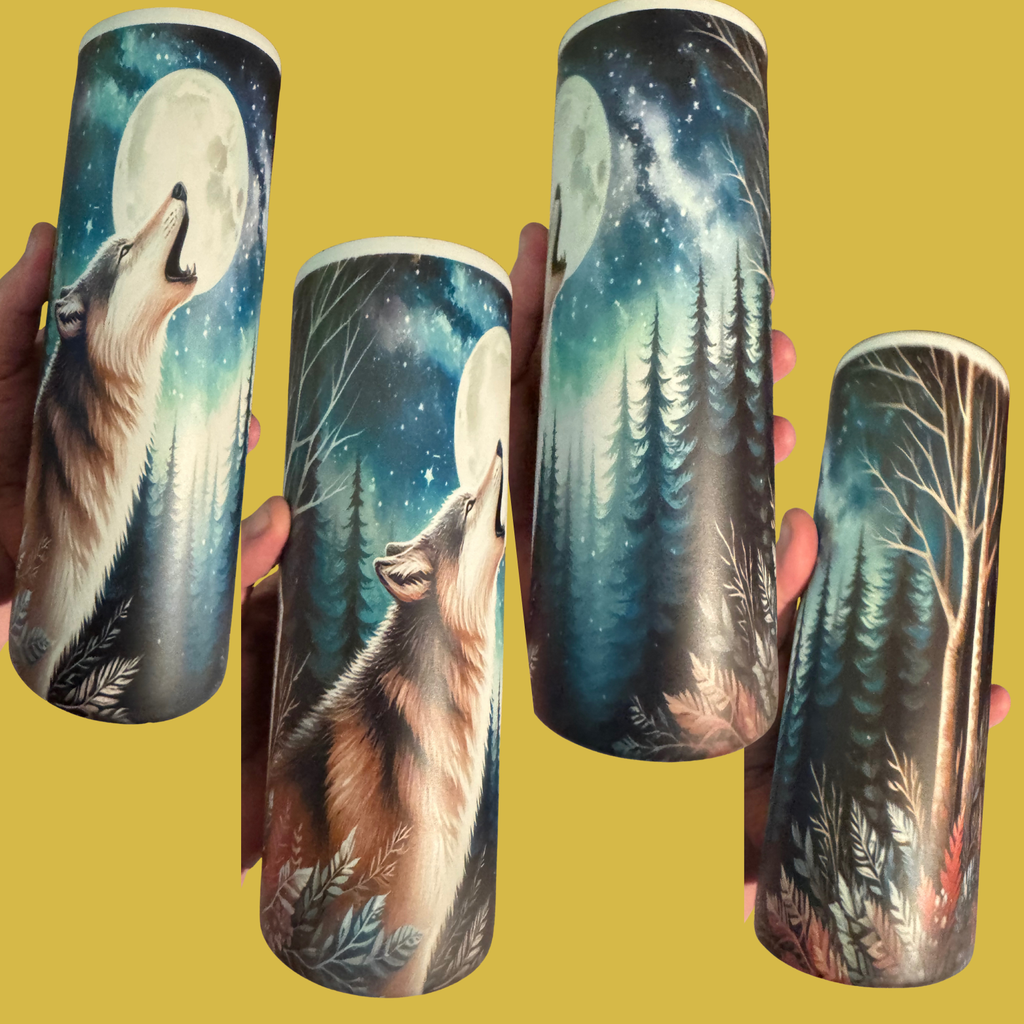 Howling Wolf Glow in the dark tumbler