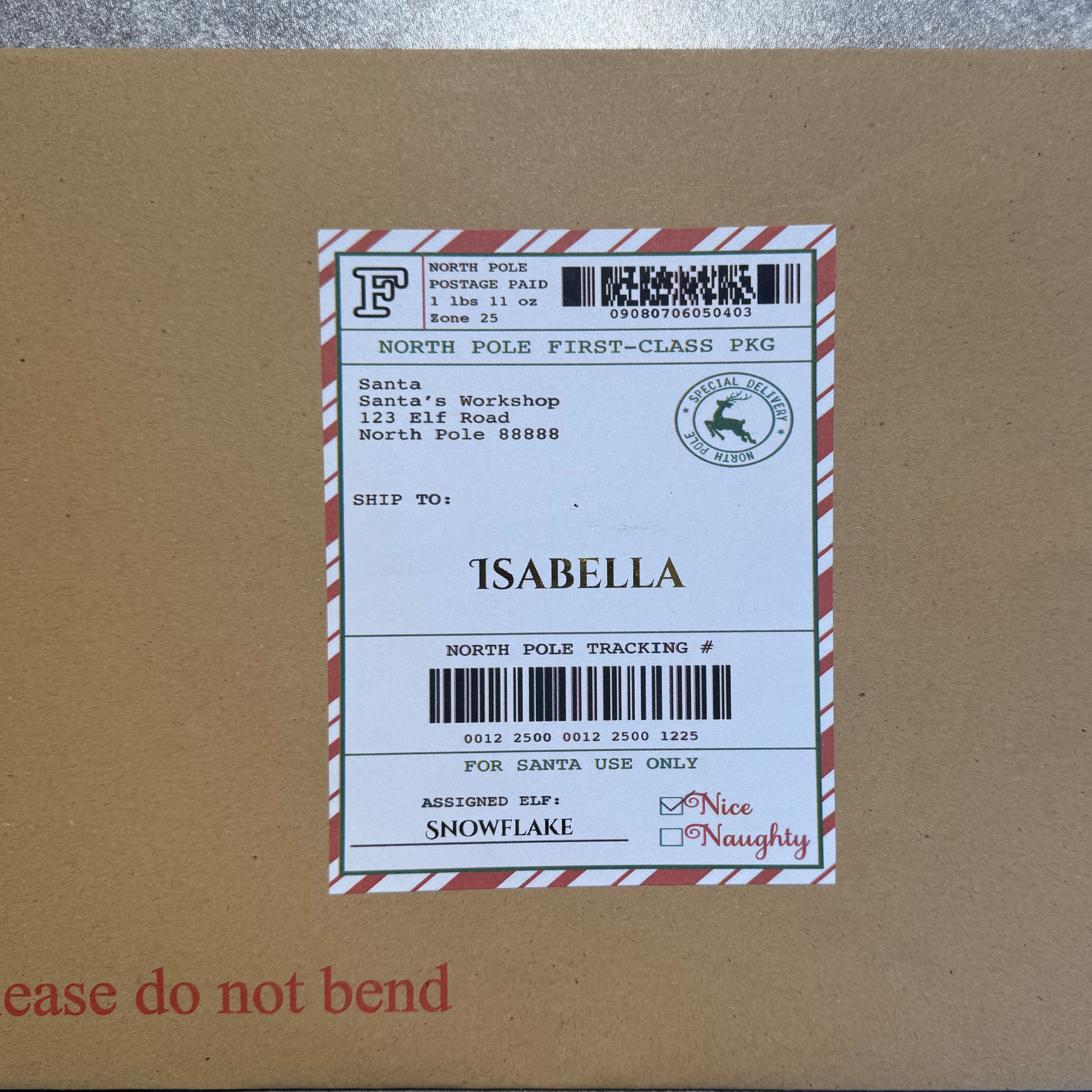 Personalised Santa Letter, Certificate & Postage Labels – With Foil Detailing