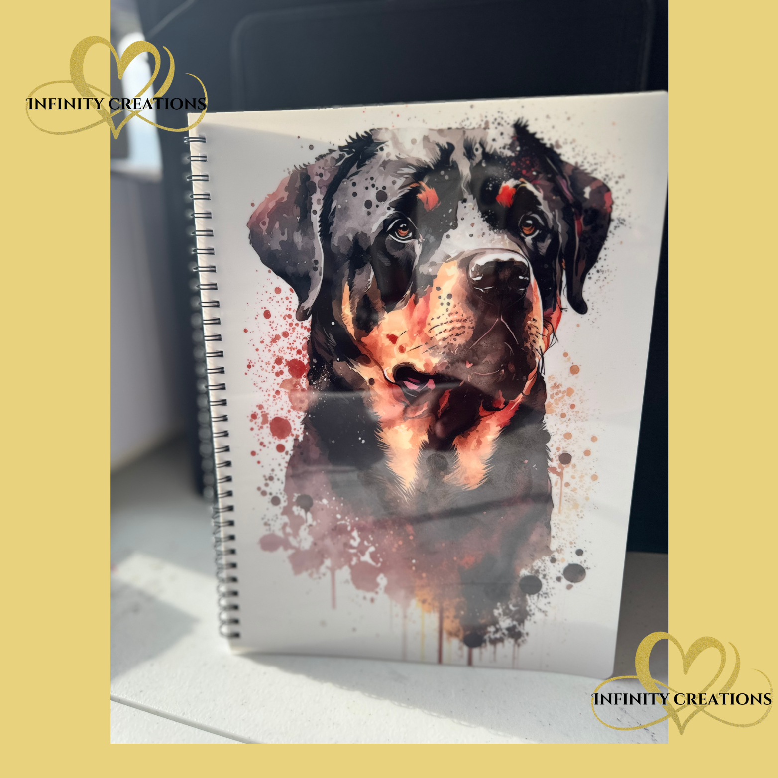 Rottweiler Watercolor Art Notebook