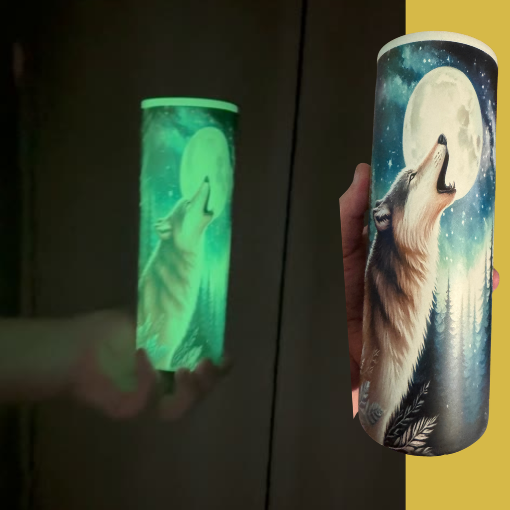 Howling Wolf Glow in the dark tumbler