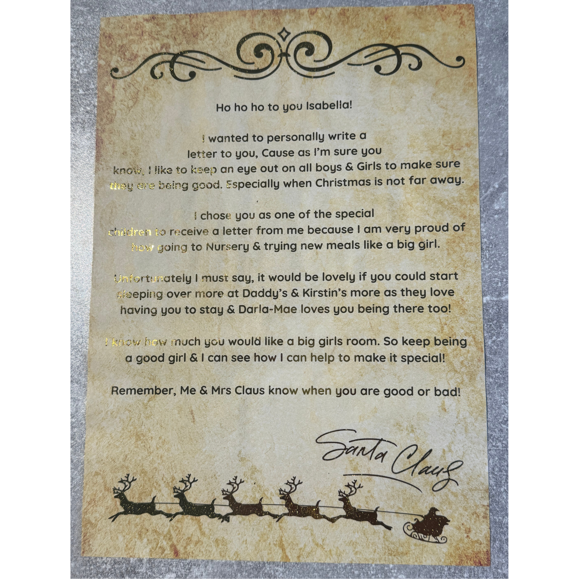 Personalised Santa Letter, Certificate & Postage Labels – With Foil Detailing