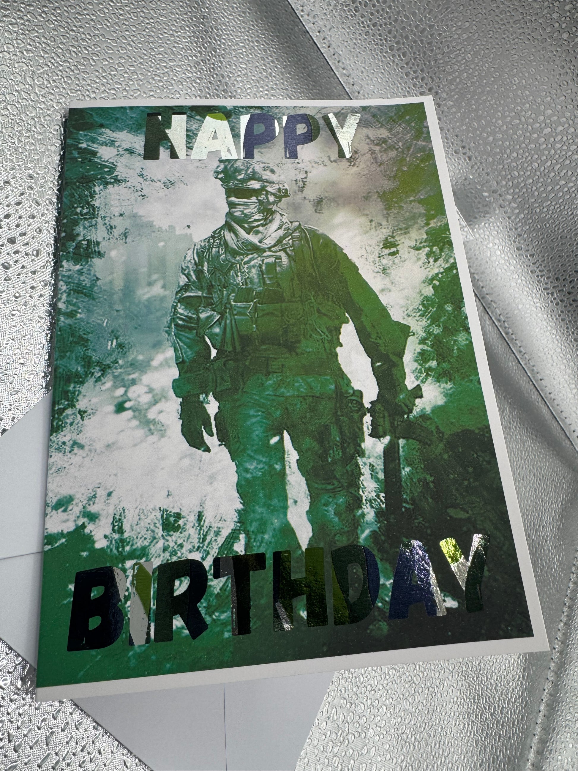 COD Inspired Foil birthday card