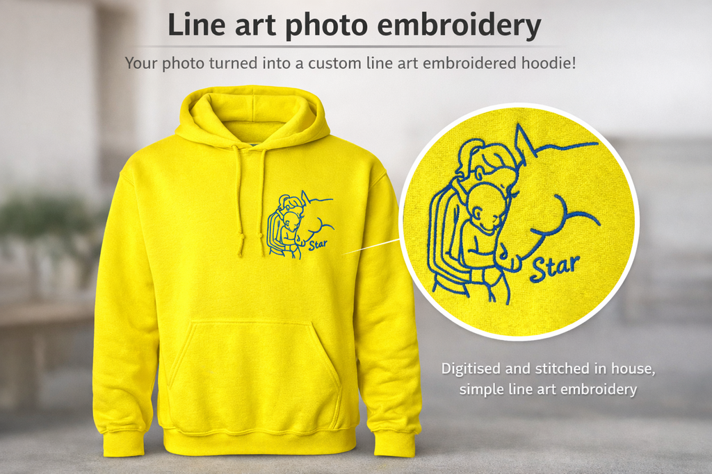 Line art embroidery - from your photo - Kids
