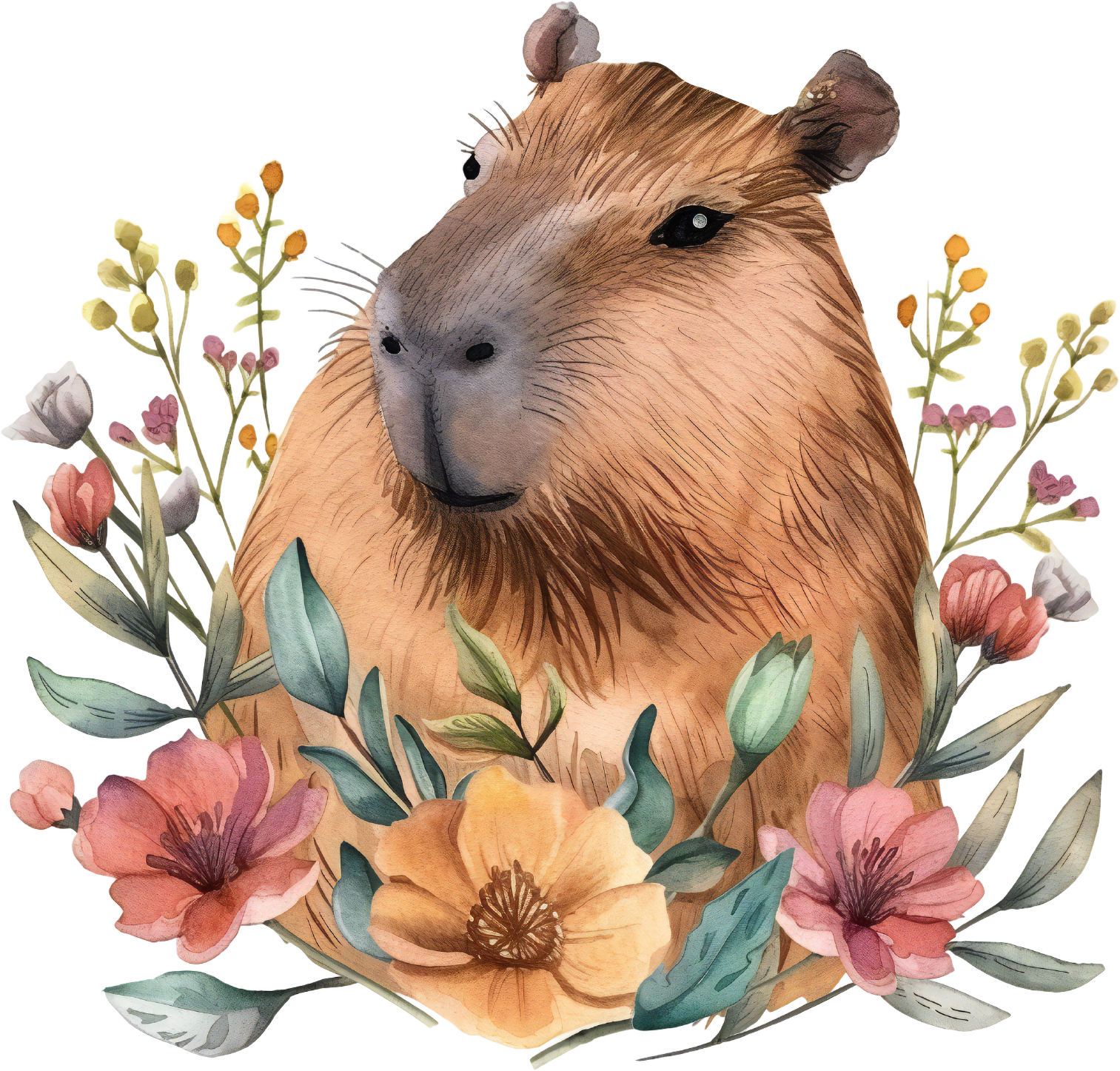 Floral Capybaras