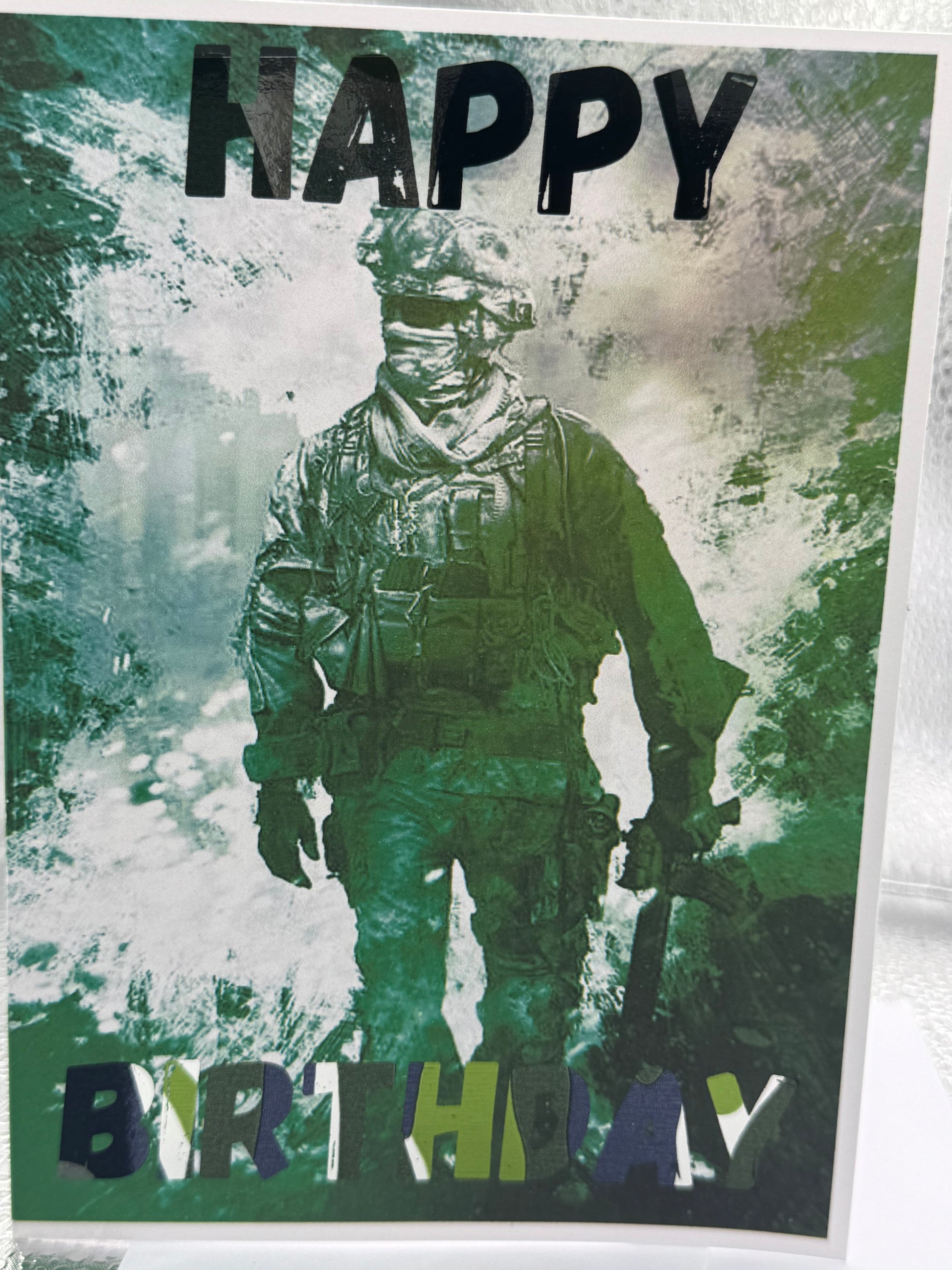COD Inspired Foil birthday card