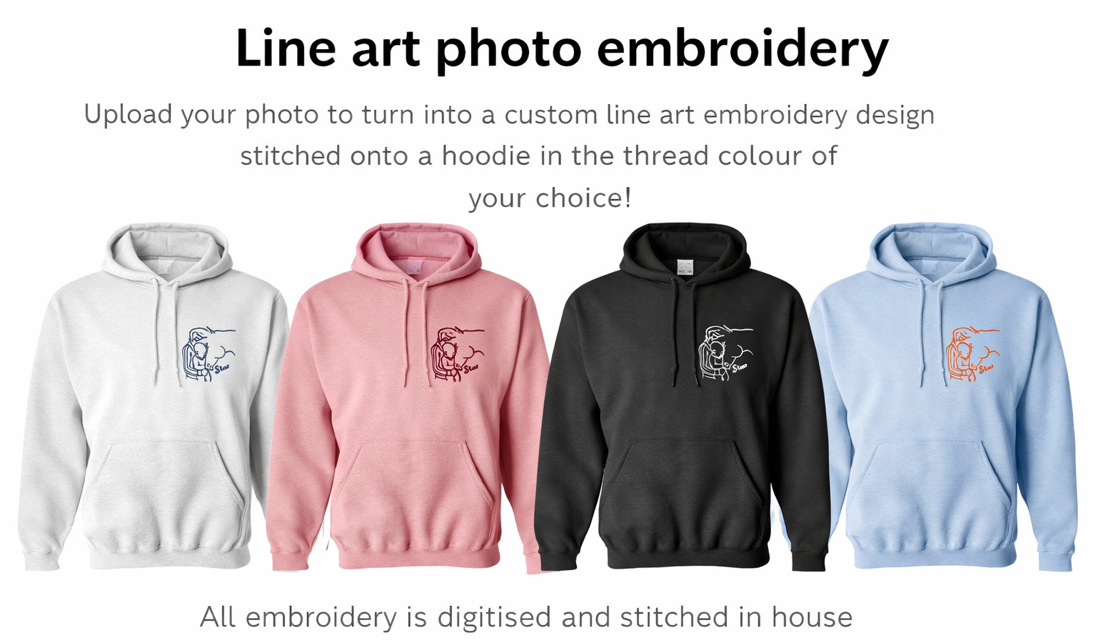Line art embroidery - from your photo - Kids