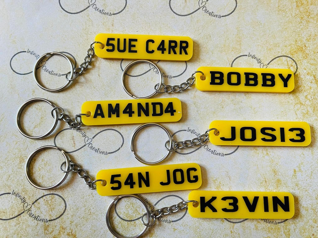 UK Number plate keyring