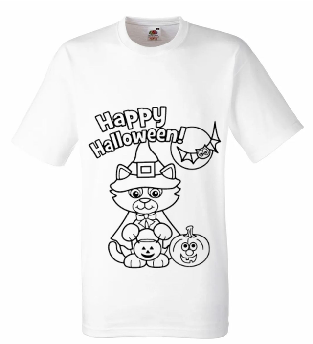 Halloween T-shirt - Colour your own