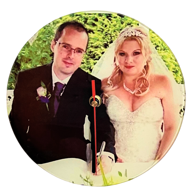 Glass clock round