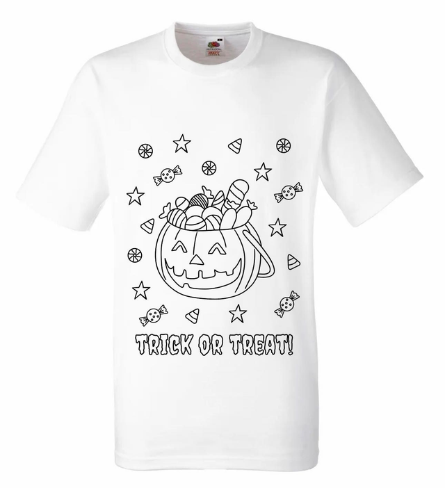Halloween T-shirt - Colour your own