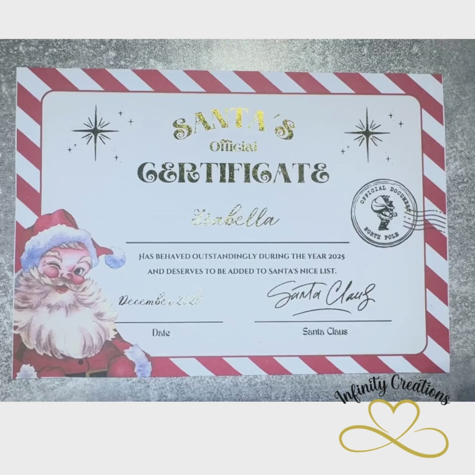 Personalised Santa Letter, Certificate & Postage Labels – With Foil Detailing